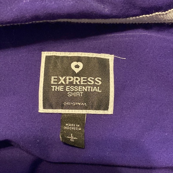 Purple Express button down with roll up sleeves or satin leopard 🐆 print cuff. - Picture 5 of 6